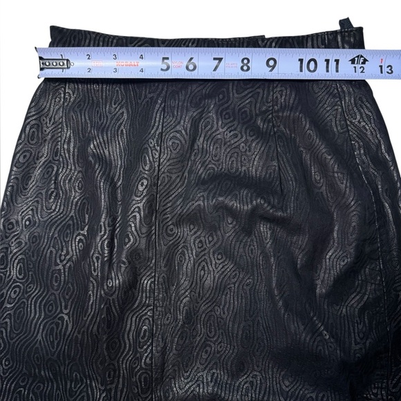 Gino Di Giorgio Vintage Y2K black 100% genuine Leather Pencil Skirt size 5/6 - Picture 9 of 15